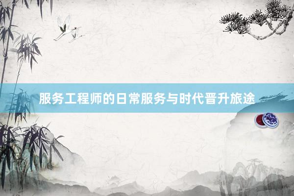 服务工程师的日常服务与时代晋升旅途
